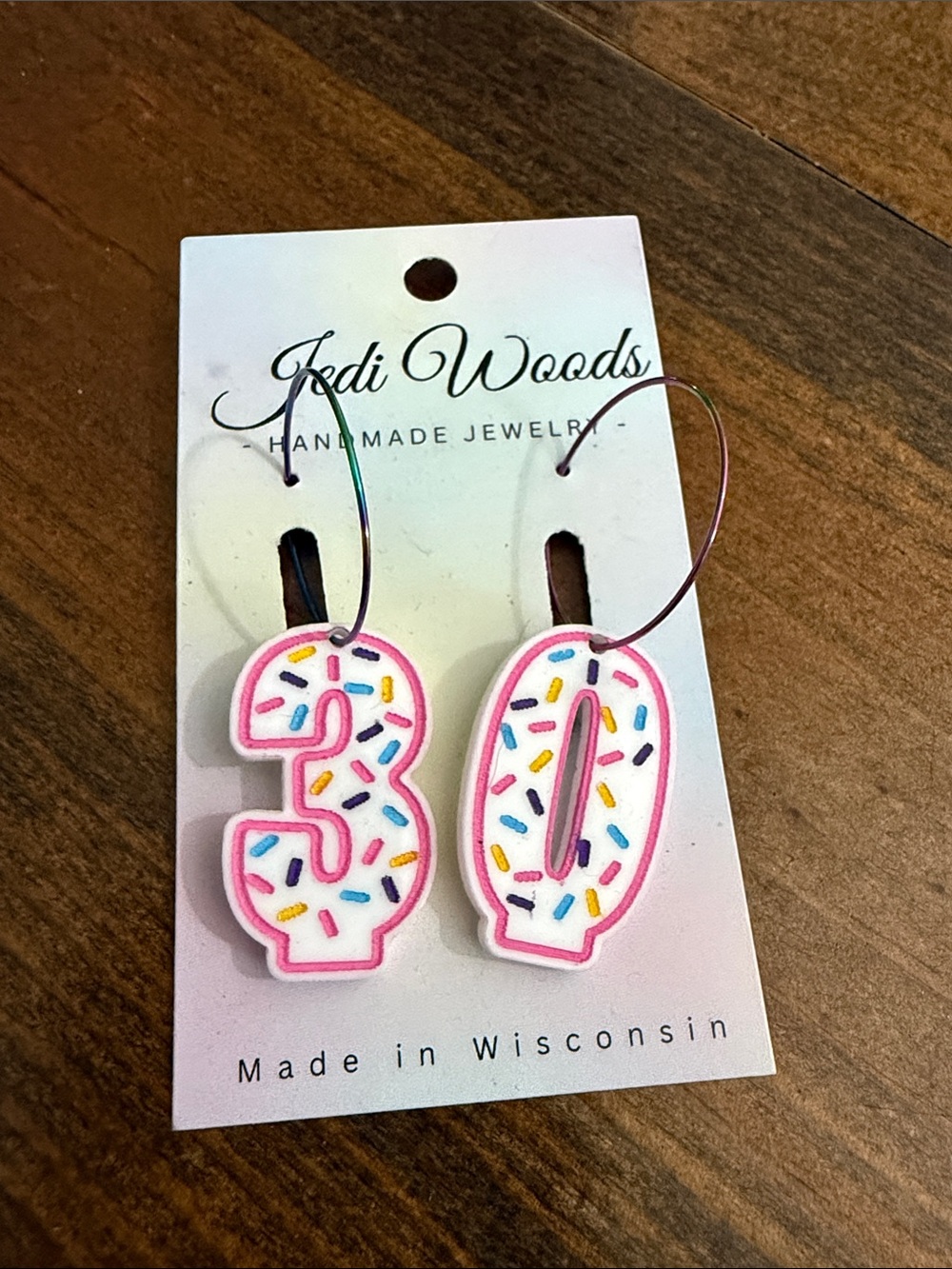 Pink Sprinkles '30th Hoop Earrings